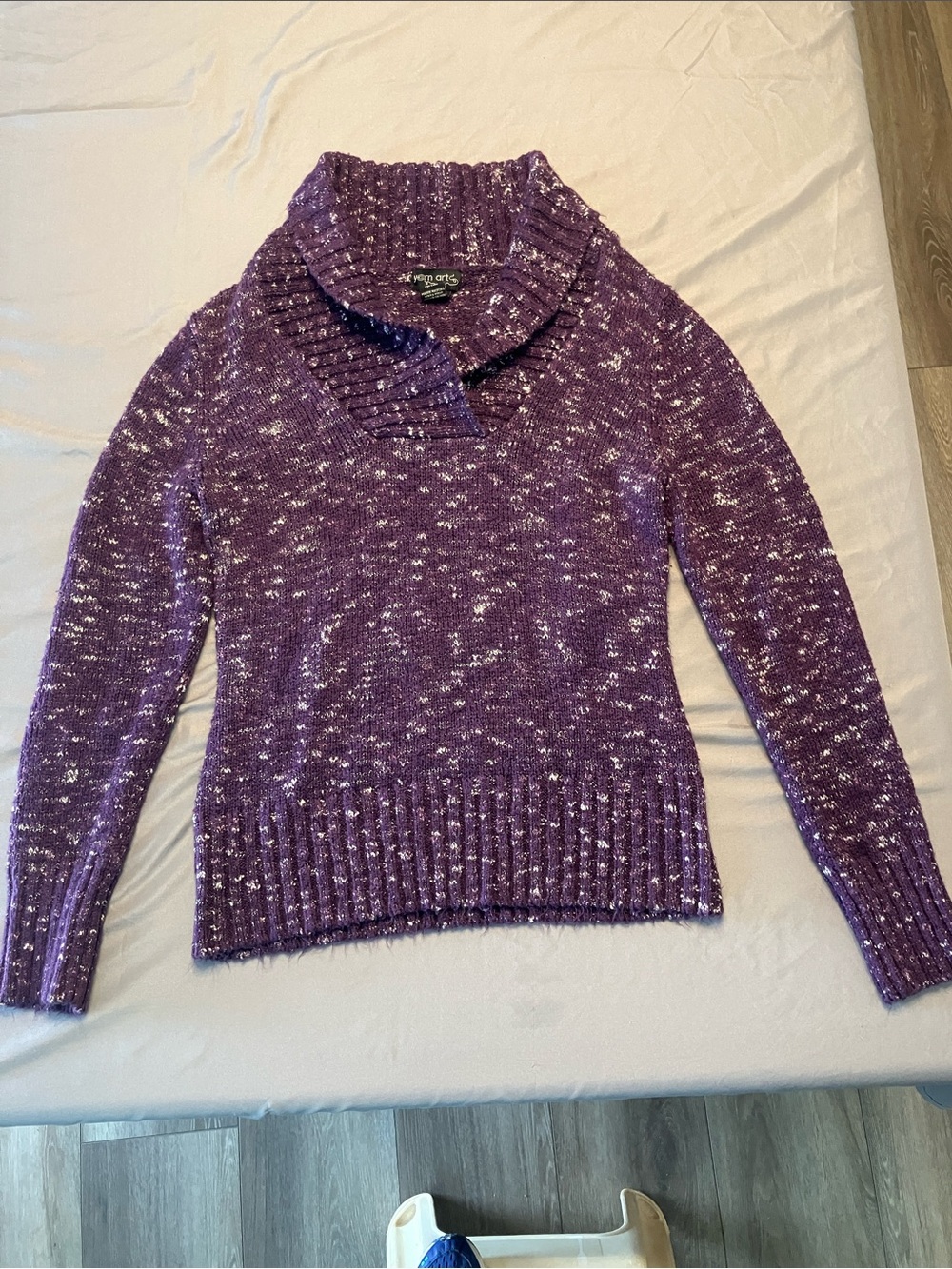 Marled Purple Cowl-Neck Sweater
